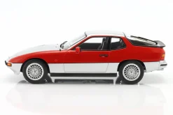 Porsche 924 Turbo Baujahr 1986 silber / rot 1:18 KK-Scale