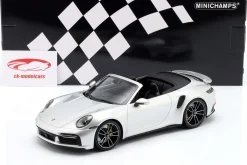 Porsche 911 (992) Turbo S Cabriolet Baujahr 2020 silber 1:18 Minichamps