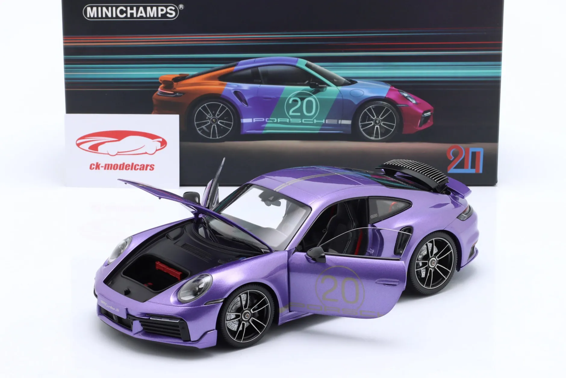 Porsche 911 (992) Turbo S Coupe Sport Design 2021 viola 1:18 Minichamps