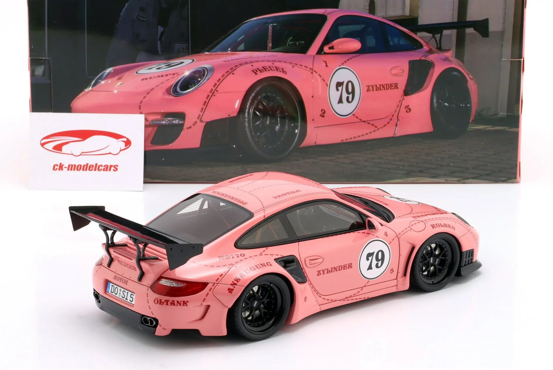 Porsche 911 (997) Turbo S LBWK Sidney Hoffmann "Die Sau" #79 pink 1:18 WERK83