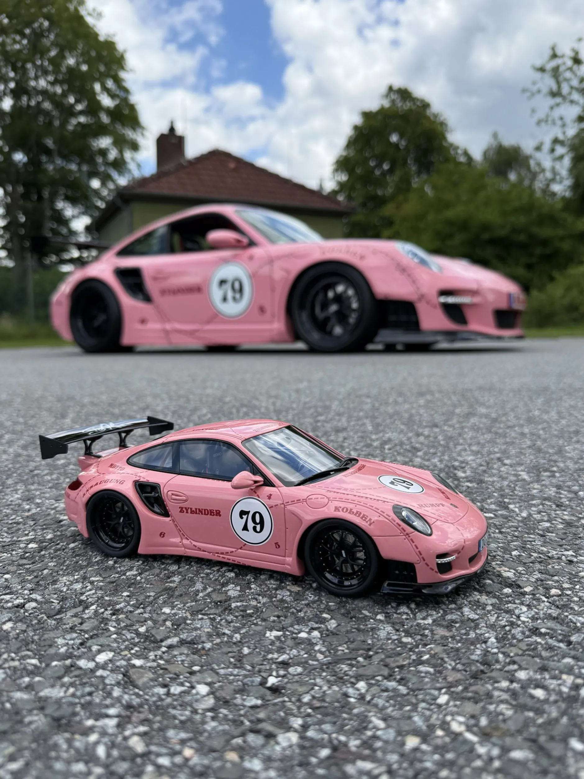 Porsche 911 (997) Turbo S LBWK Sidney Hoffmann "Die Sau" #79 pink 1:18 WERK83