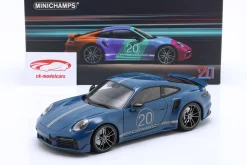 Porsche 911 (992) Turbo S Sport Design Baujahr 2021 oslo blau 1:18 Minichamps