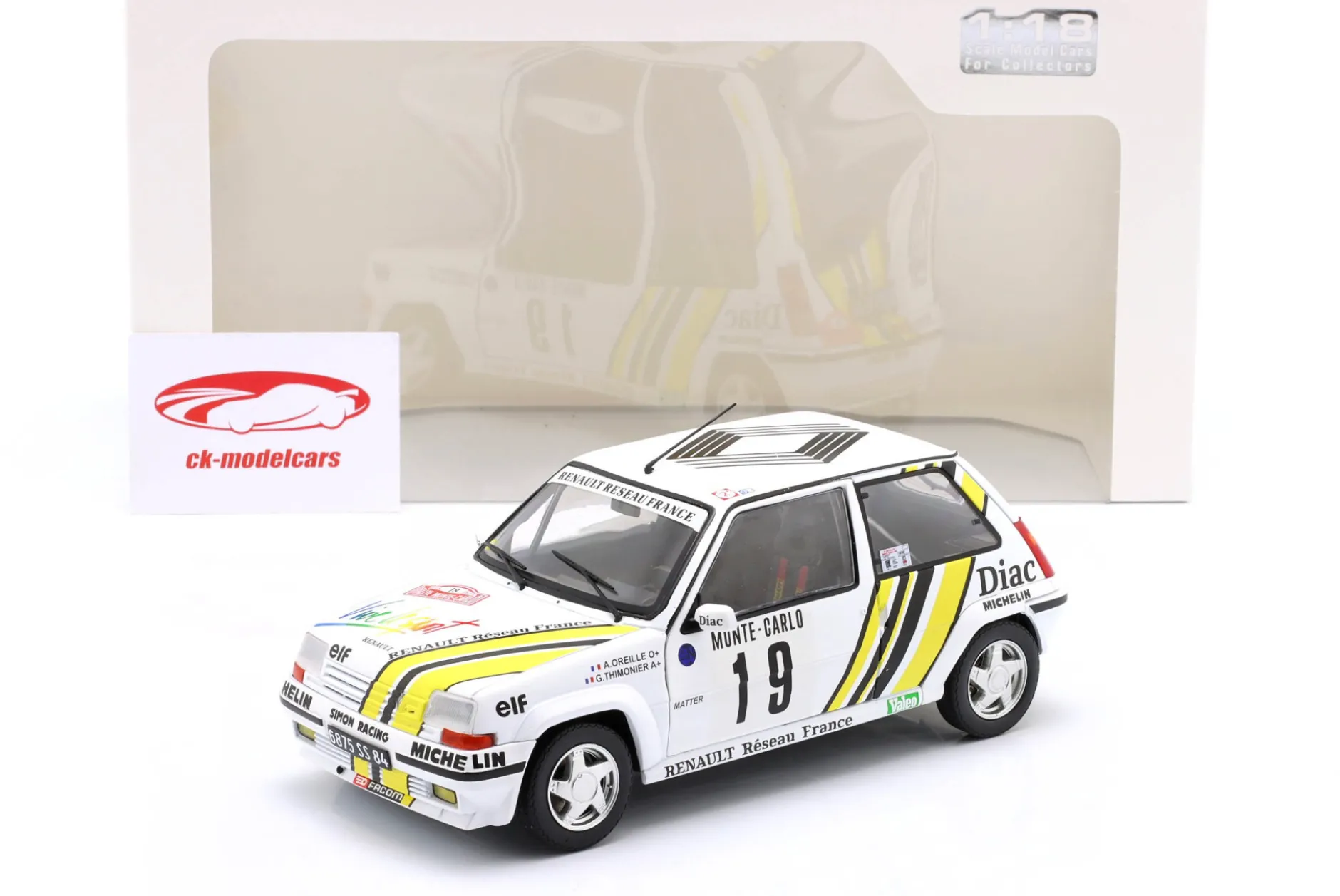 Renault 5 GT Turbo #19 Rallye Monte Carlo 1989 Oreille, Thimonier 1:18 Solido