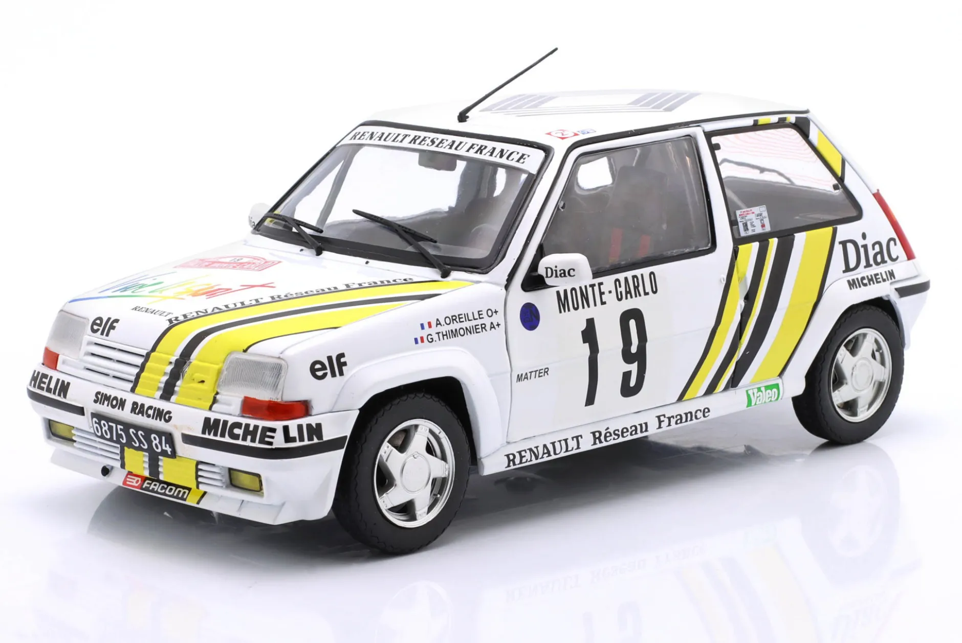 Renault 5 GT Turbo #19 Rallye Monte Carlo 1989 Oreille, Thimonier 1:18 Solido