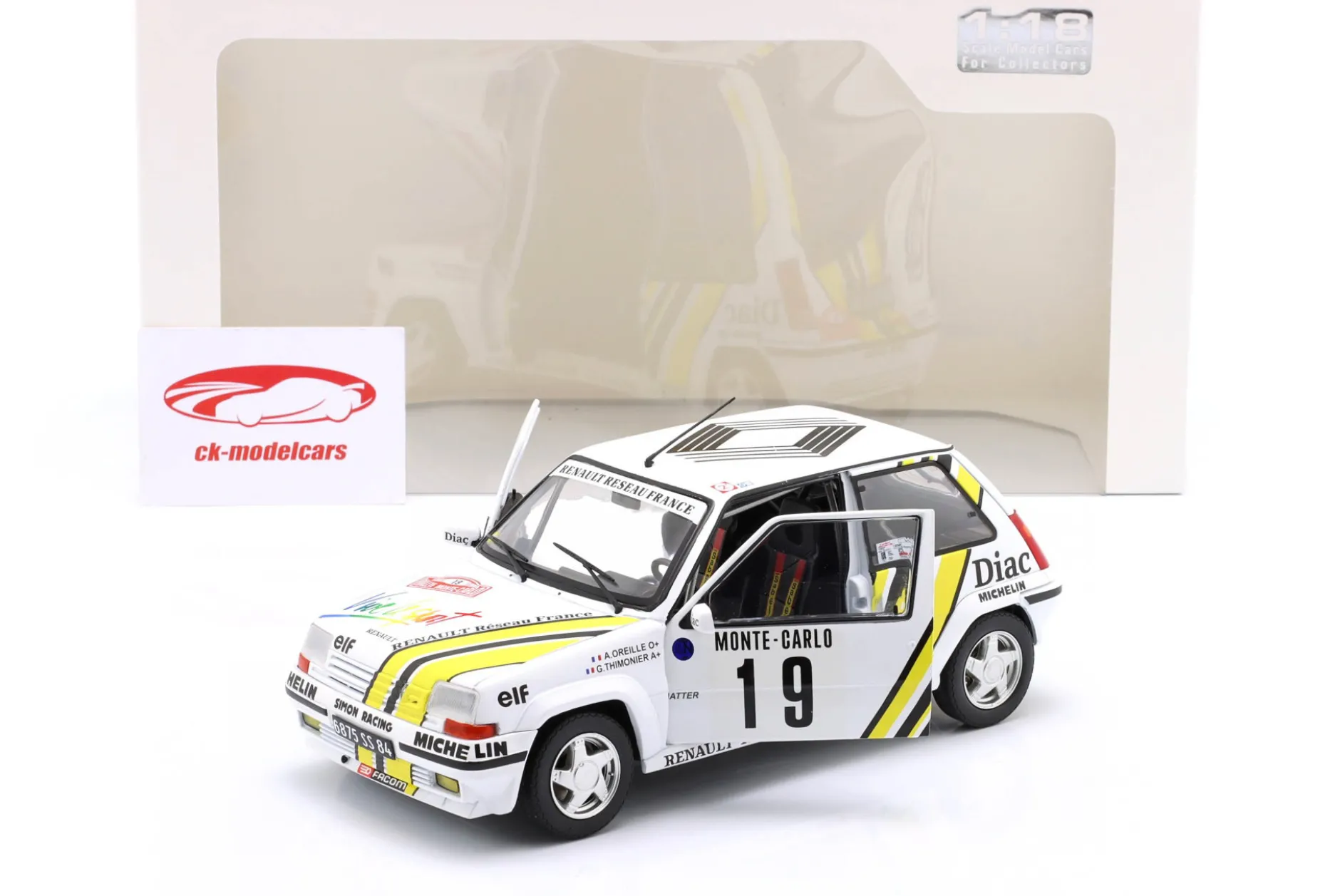 Renault 5 GT Turbo #19 Rallye Monte Carlo 1989 Oreille, Thimonier 1:18 Solido