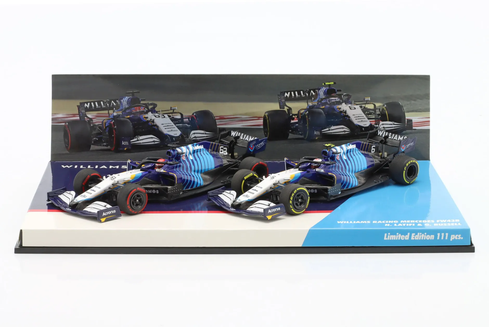 Russell #63 & Latifi #6 2-Car Set Williams FW43B Formel 1 2021 1:43 Minichamps