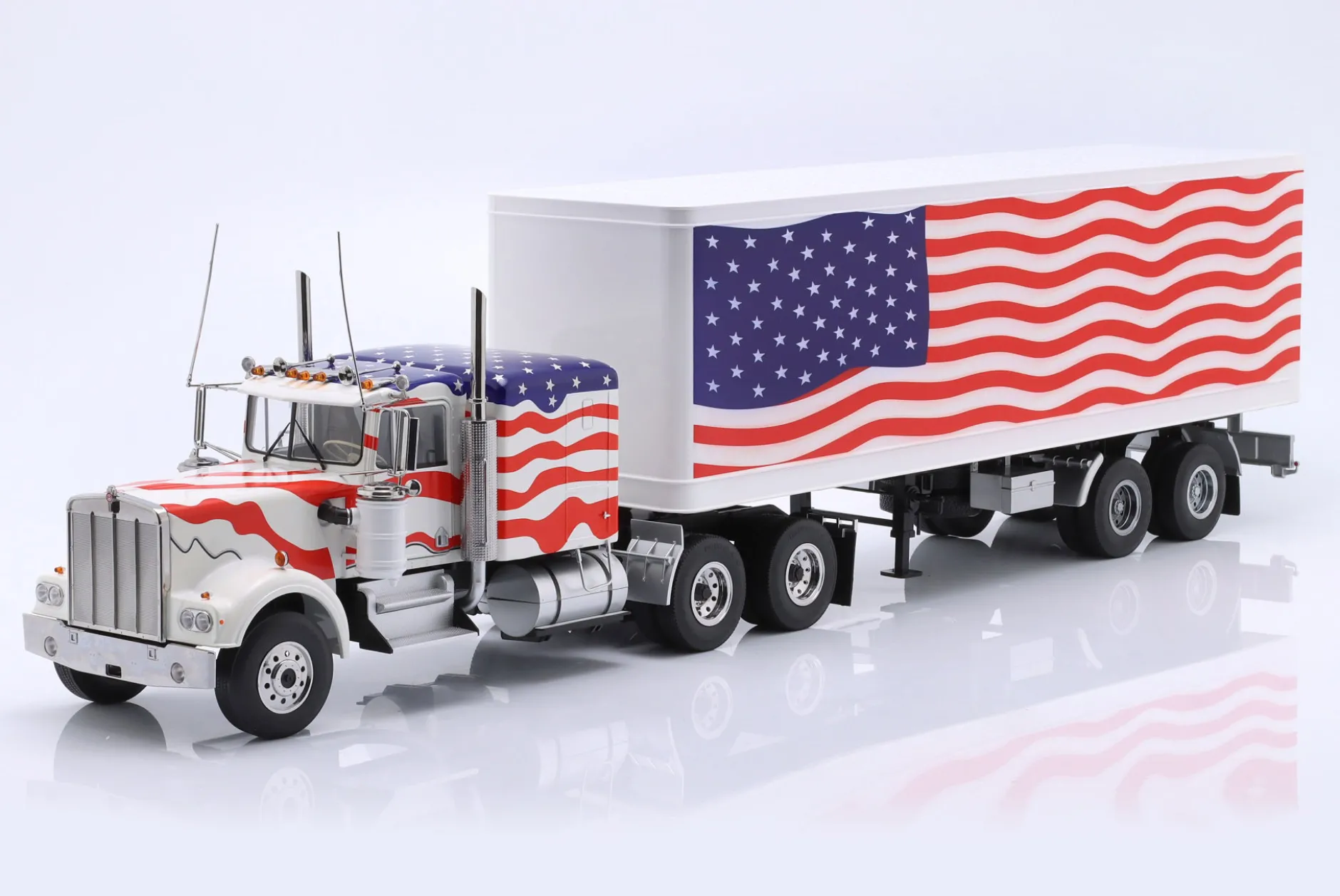 Sattelauflieger Stars & Stripes weiß / blau / rot 1:18 Road Kings