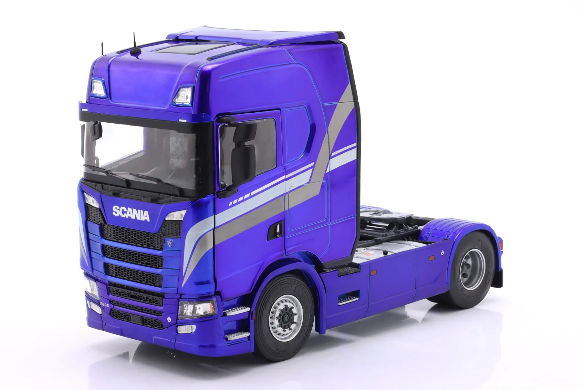 Scania 580S Highline Sattelzugmaschine 2023 blau metallic / Dekor 1:24 Solido
