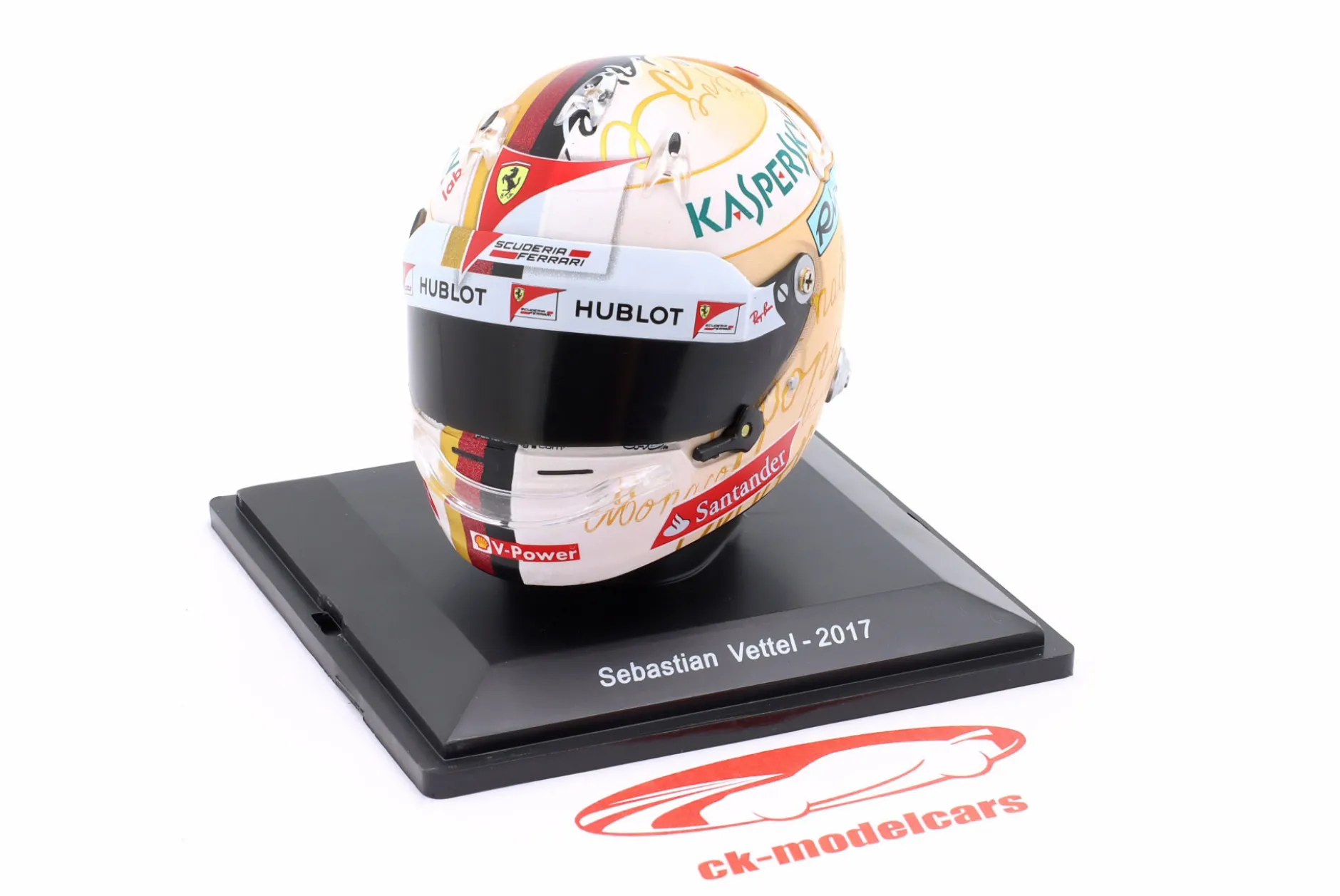 Sebastian Vettel Ferrari #5 Sieger Monaco GP Formel 1 2017 Helm 1:5 Spark Editions