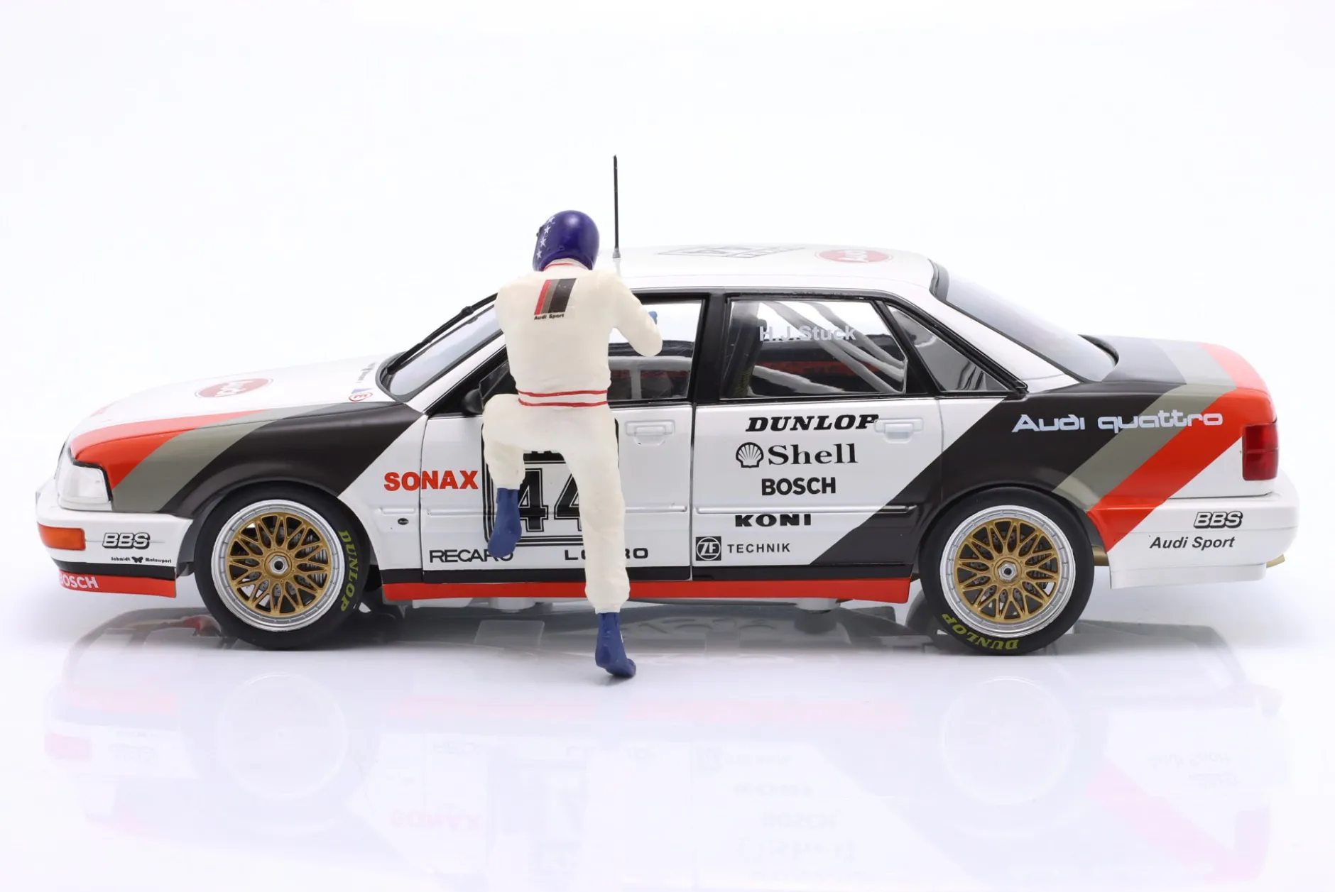 Set H.J. Stuck: Audi V8 Quattro #44 DTM Champion 1990 mit Figur 1:18 WERK83