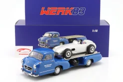 Set: Mercedes-Benz Renntransporter Blaues Wunder mit Mercedes-Benz W196 1:18 WERK83