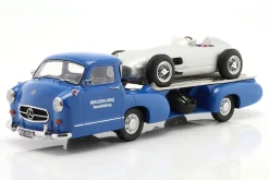 Set: Mercedes-Benz Renntransporter Blaues Wunder mit Mercedes-Benz W196 1:18 WERK83