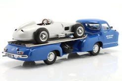 Set: Mercedes-Benz Renntransporter Blaues Wunder mit Mercedes-Benz W196 1:18 WERK83