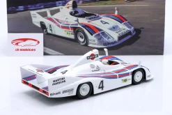 Set: Porsche 936 Martini #4 Sieger 24h LeMans 1977 mit Fahrerfigur weißer Helm 1:18 WERK83