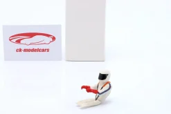 Sitzende Rennfahrer-Figur 1977 mit weißem Helm 1:18 FigurenManufaktur