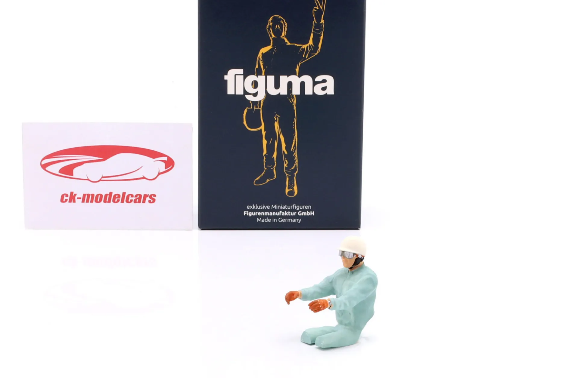 Sitzende Rennfahrer-Figur Phil H. 1:18 Figurenmanufaktur