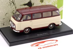 Skoda 979-I Baujahr 1956 dunkelrot / elfenbein 1:43 AutoCult