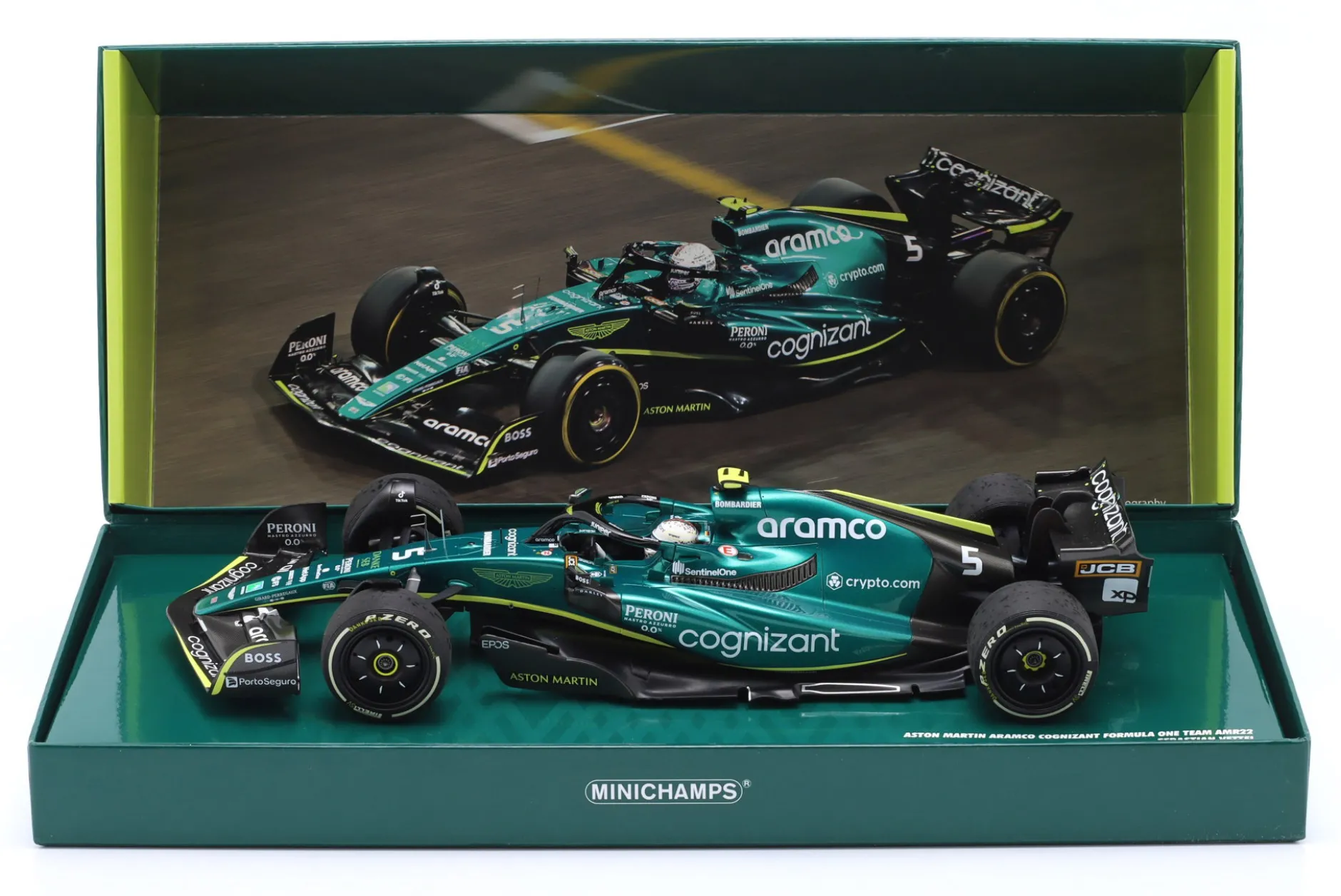 S. Vettel Aston Martin AMR22 #5 Last Race Abu Dhabi GP Formel 1 2022 1:18 Minichamps