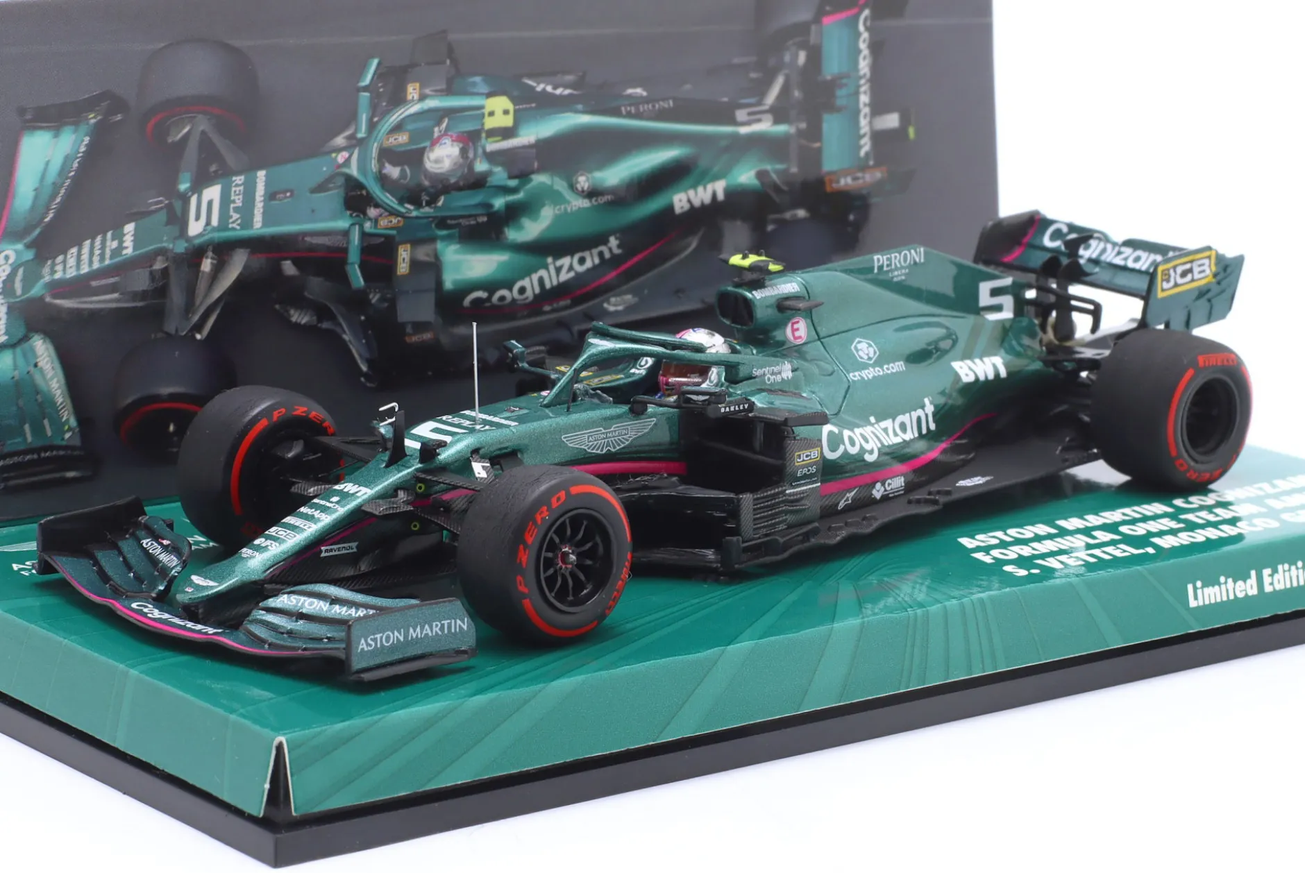 S. Vettel Aston Martin AMR21 #5 5th Monaco GP Formel 1 2021 1:43 Minichamps