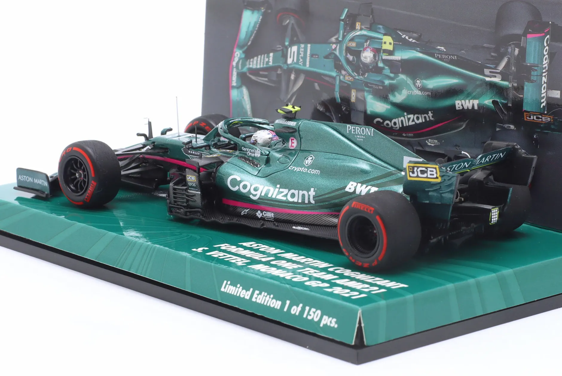 S. Vettel Aston Martin AMR21 #5 5th Monaco GP Formel 1 2021 1:43 Minichamps