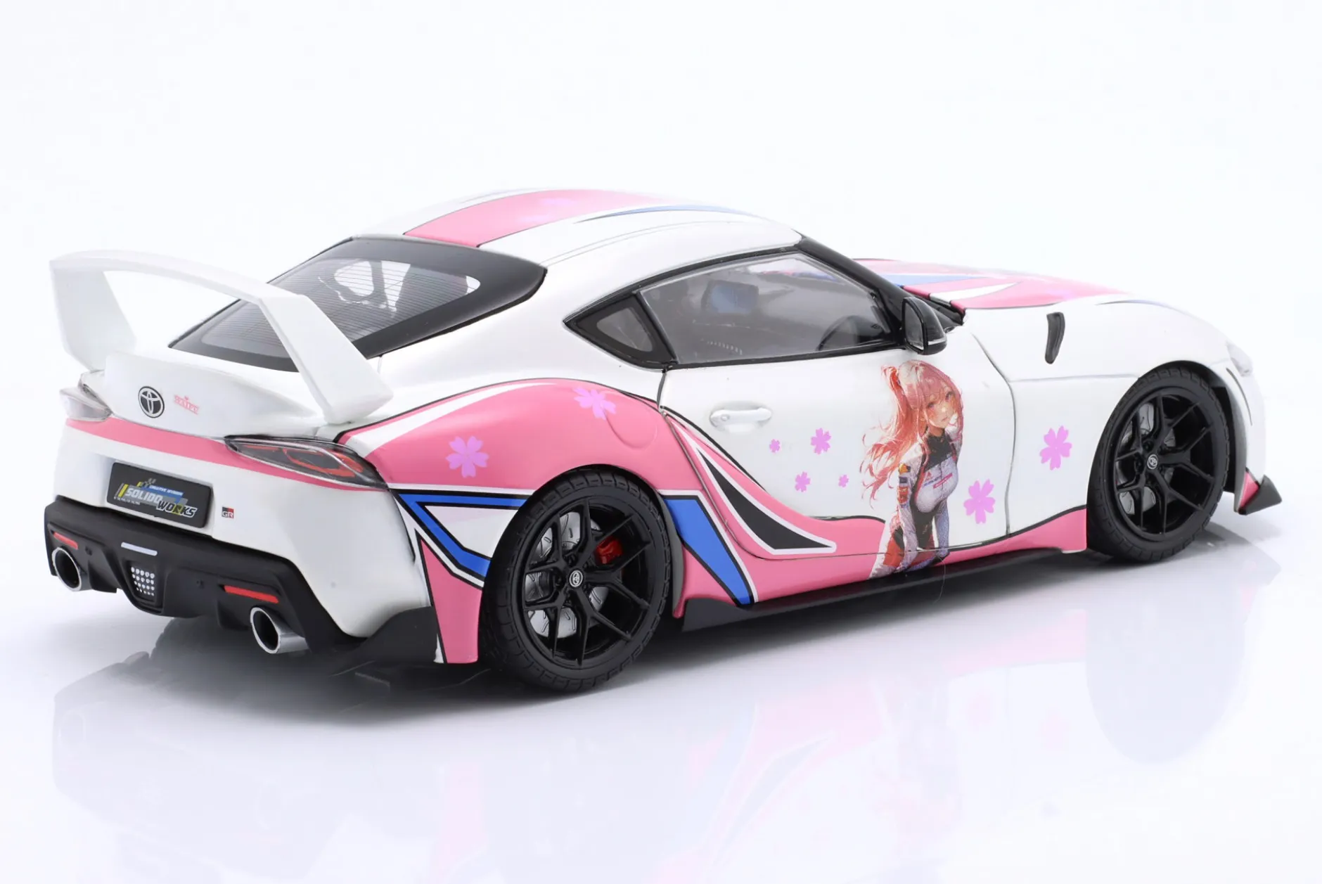 Toyota GR Supra Solido Works Itasha 2024 weiß / pink / Dekor 1:18 Solido