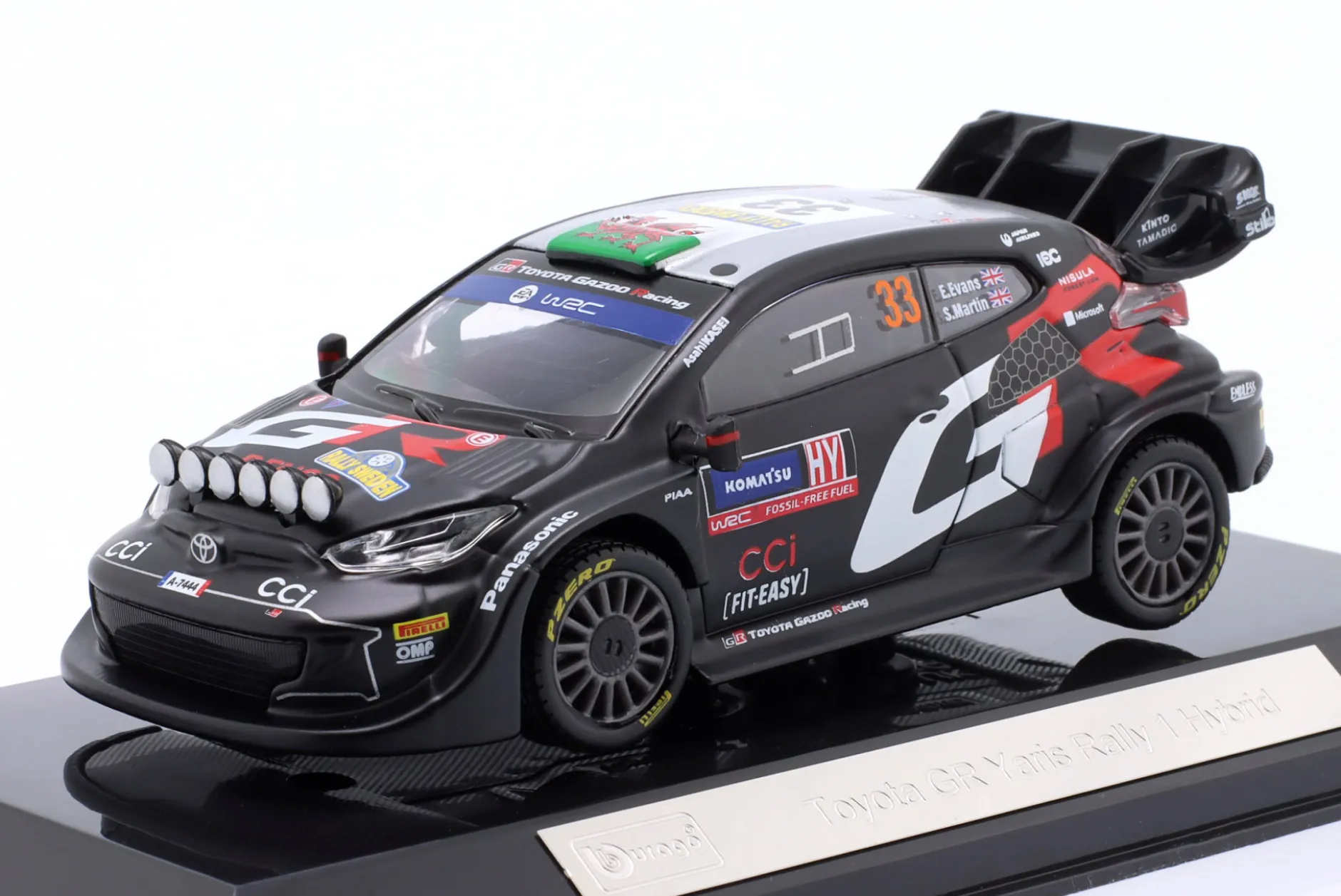 Toyota GR Yaris Rally1 Hybrid #33 WRC 2024 Evans, Martin 1:43 Bburago