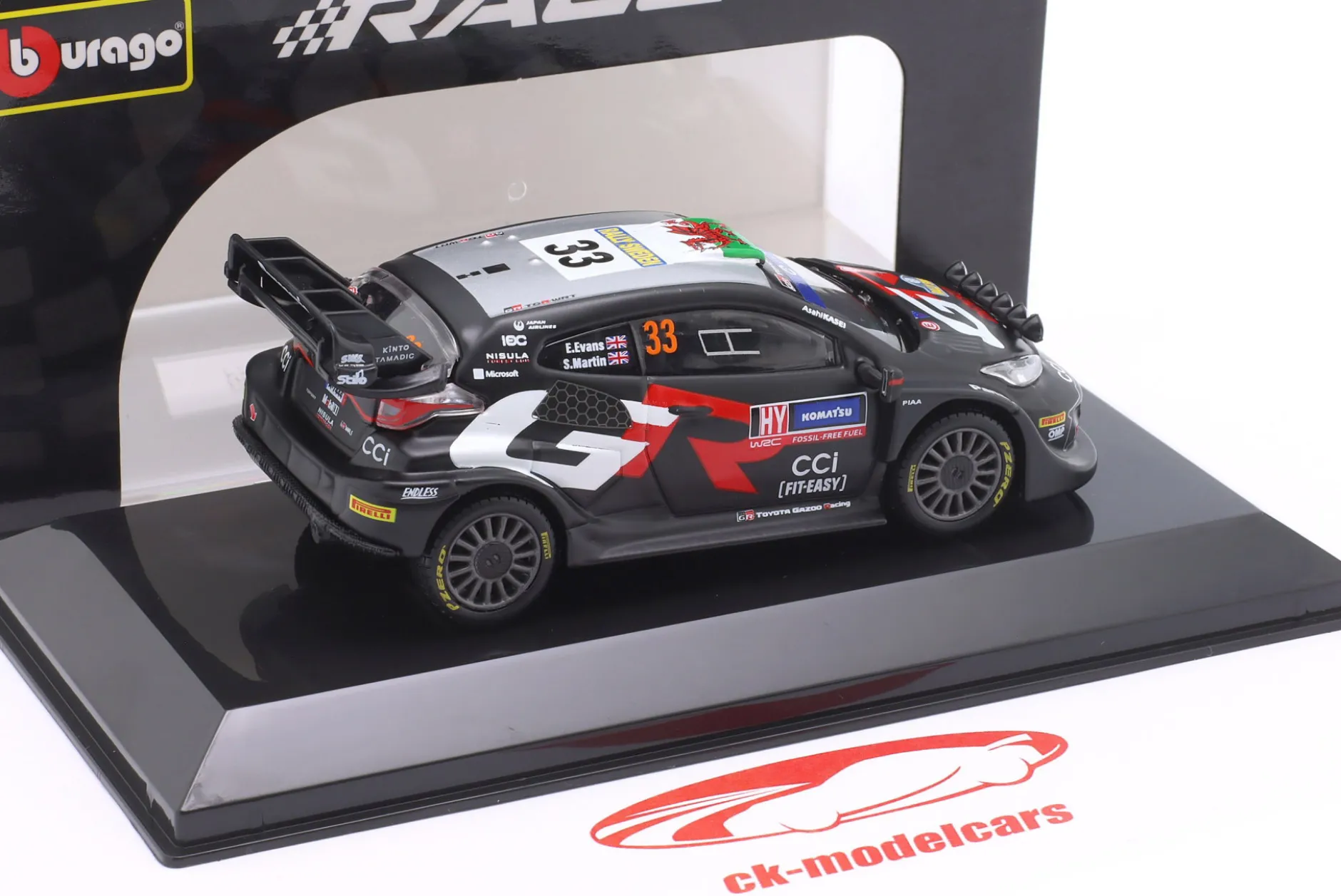 Toyota GR Yaris Rally1 Hybrid #33 WRC 2024 Evans, Martin 1:43 Bburago