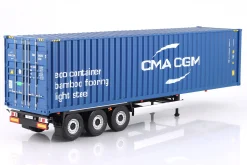 Transport-Trailer / Auflieger mit Container 2024 blau 1:24 Solido