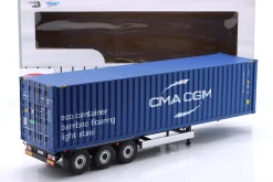 Transport-Trailer / Auflieger mit Container 2024 blau 1:24 Solido