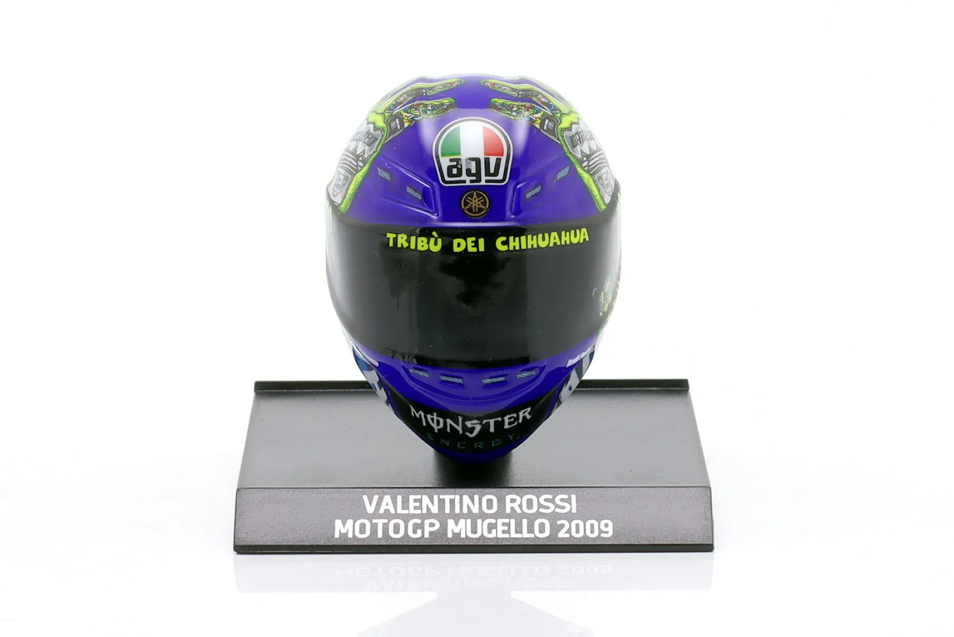 Valentino Rossi Fiat Yamaha Team #46 3rd Mugello MotoGP Weltmeister 2009 Helm 1:10 Minichamps