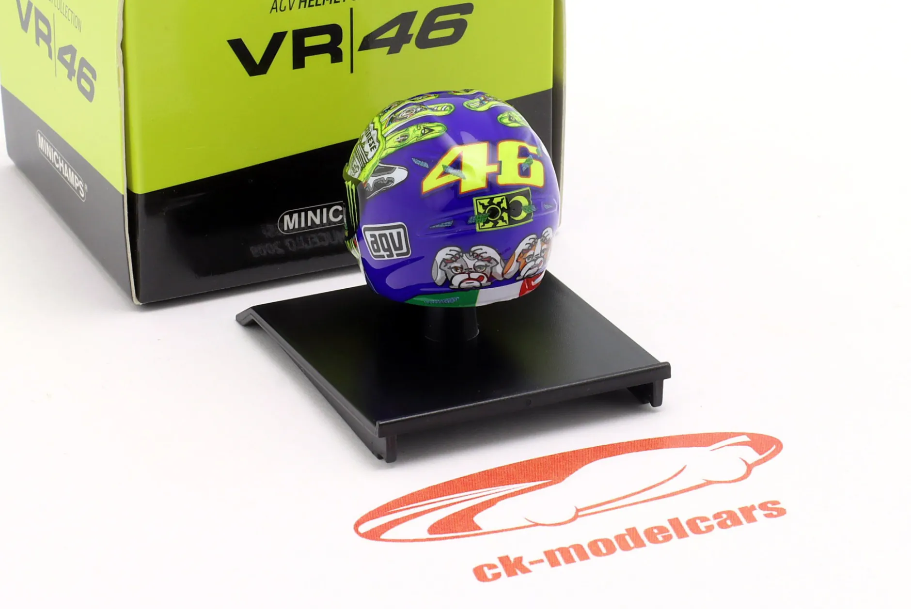 Valentino Rossi Fiat Yamaha Team #46 3rd Mugello MotoGP Weltmeister 2009 Helm 1:10 Minichamps