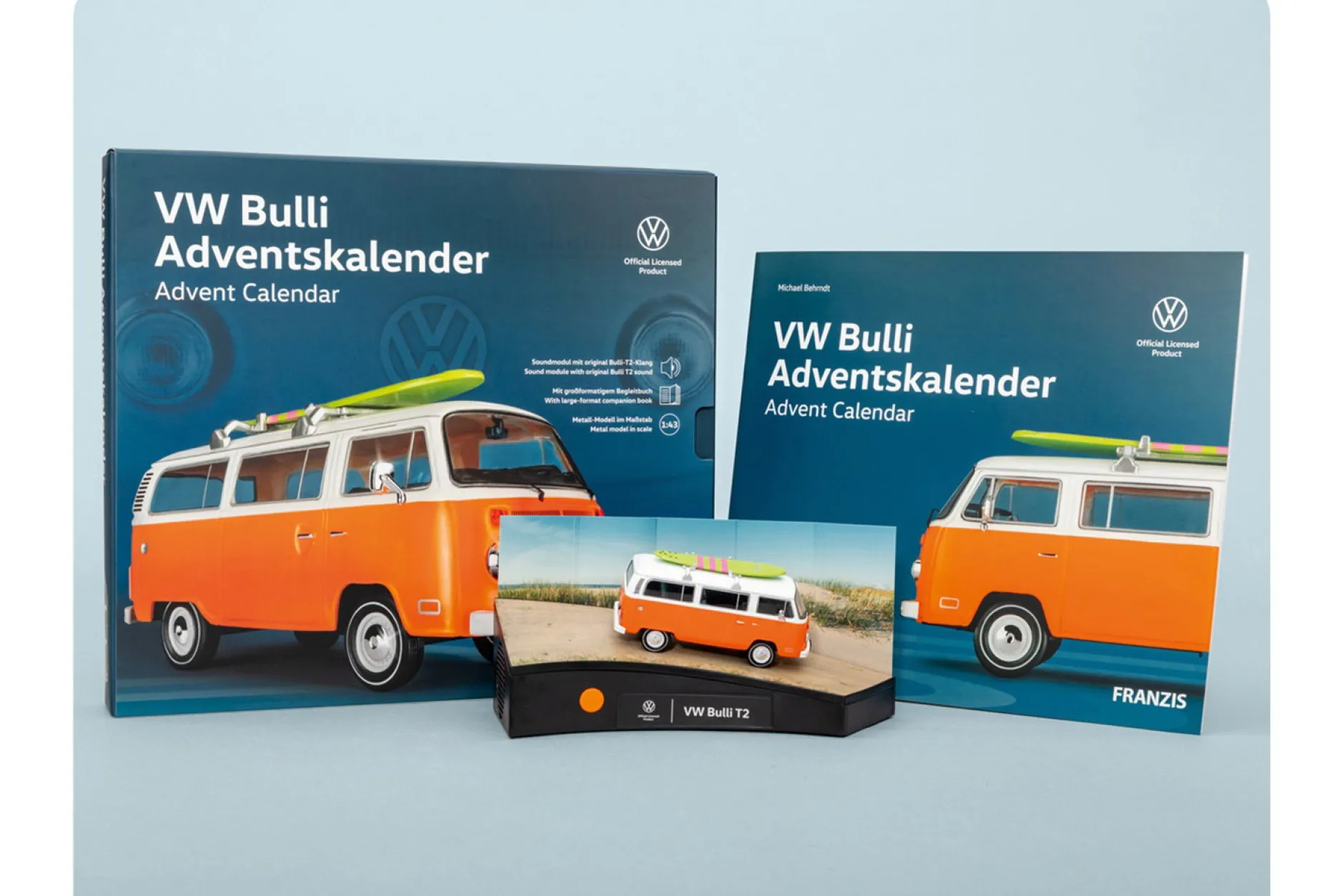 Volkswagen VW Bulli Adventskalender: Volkswagen VW Bulli orange 1:43 Franzis