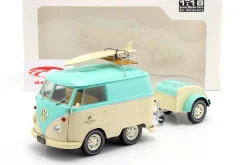Volkswagen VW Cool Combi mit Anhänger 2024 mintgrün / weiß 1:18 Solido