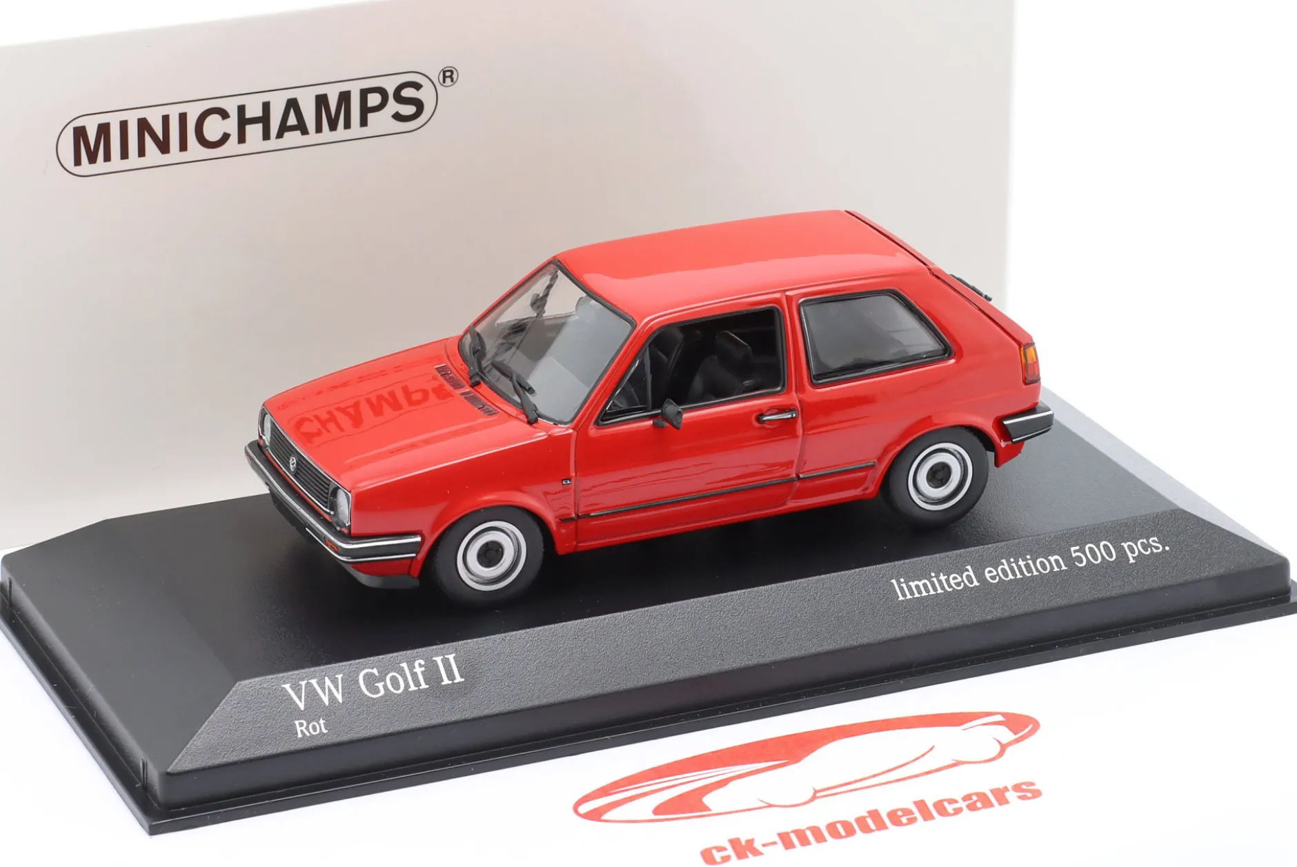 Volkswagen VW Golf II Baujahr 1985 rot 1:43 Minichamps