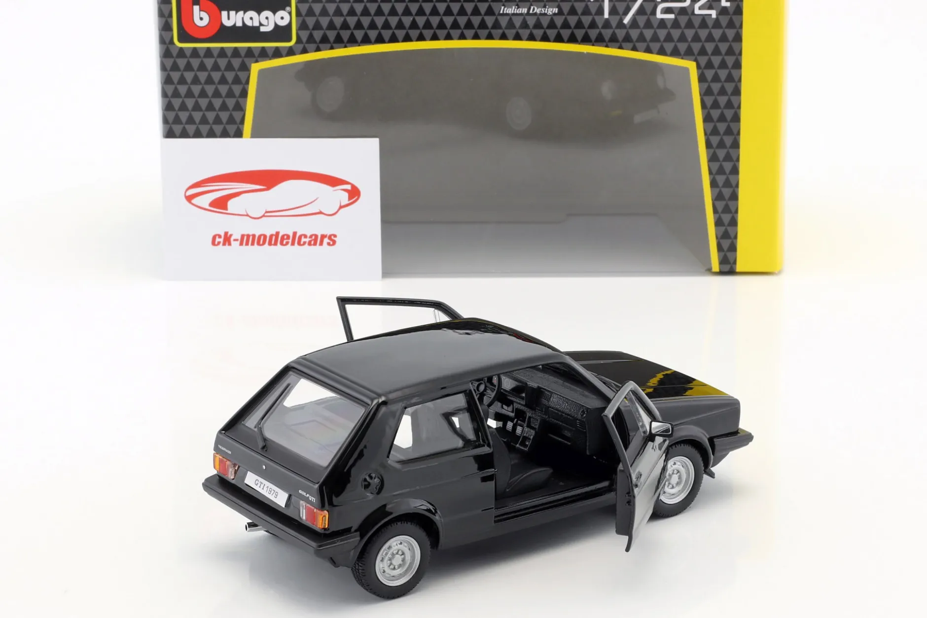 Volkswagen VW Golf Mk1 GTI Baujahr 1979 schwarz 1:24 Bburago