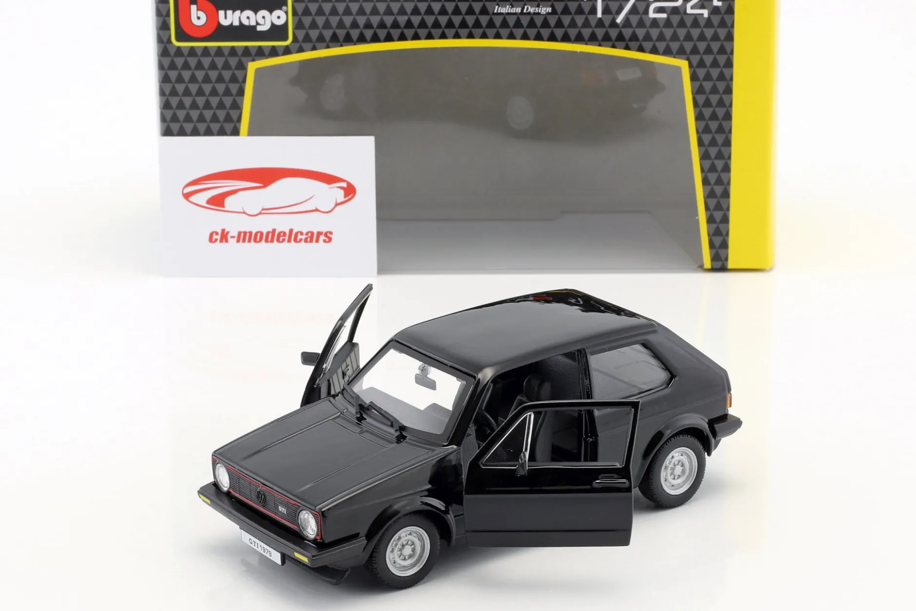 Volkswagen VW Golf Mk1 GTI Baujahr 1979 schwarz 1:24 Bburago