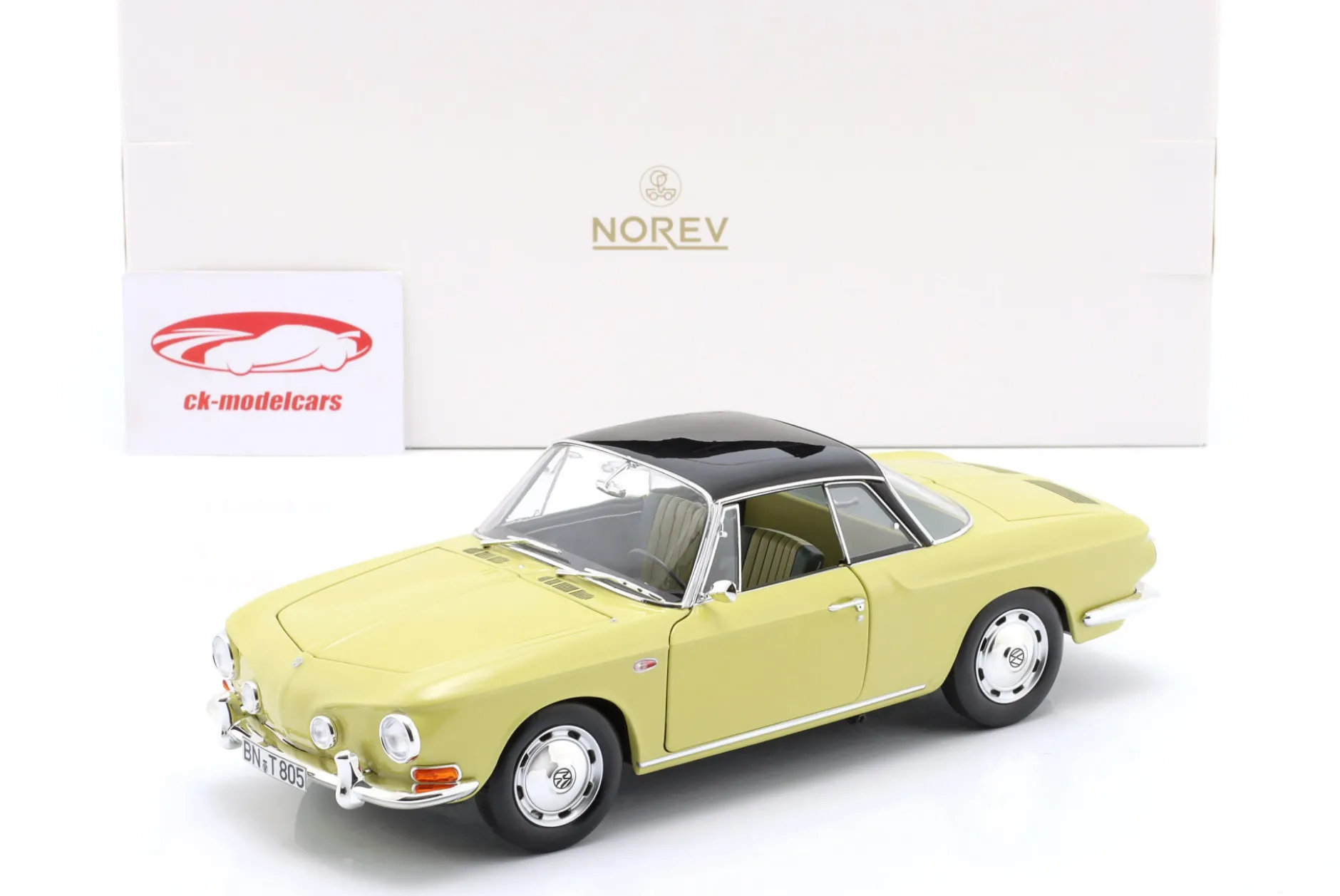 Volkswagen VW Karmann Ghia 1500 Baujahr 1961 Manila gelb 1:18 Norev