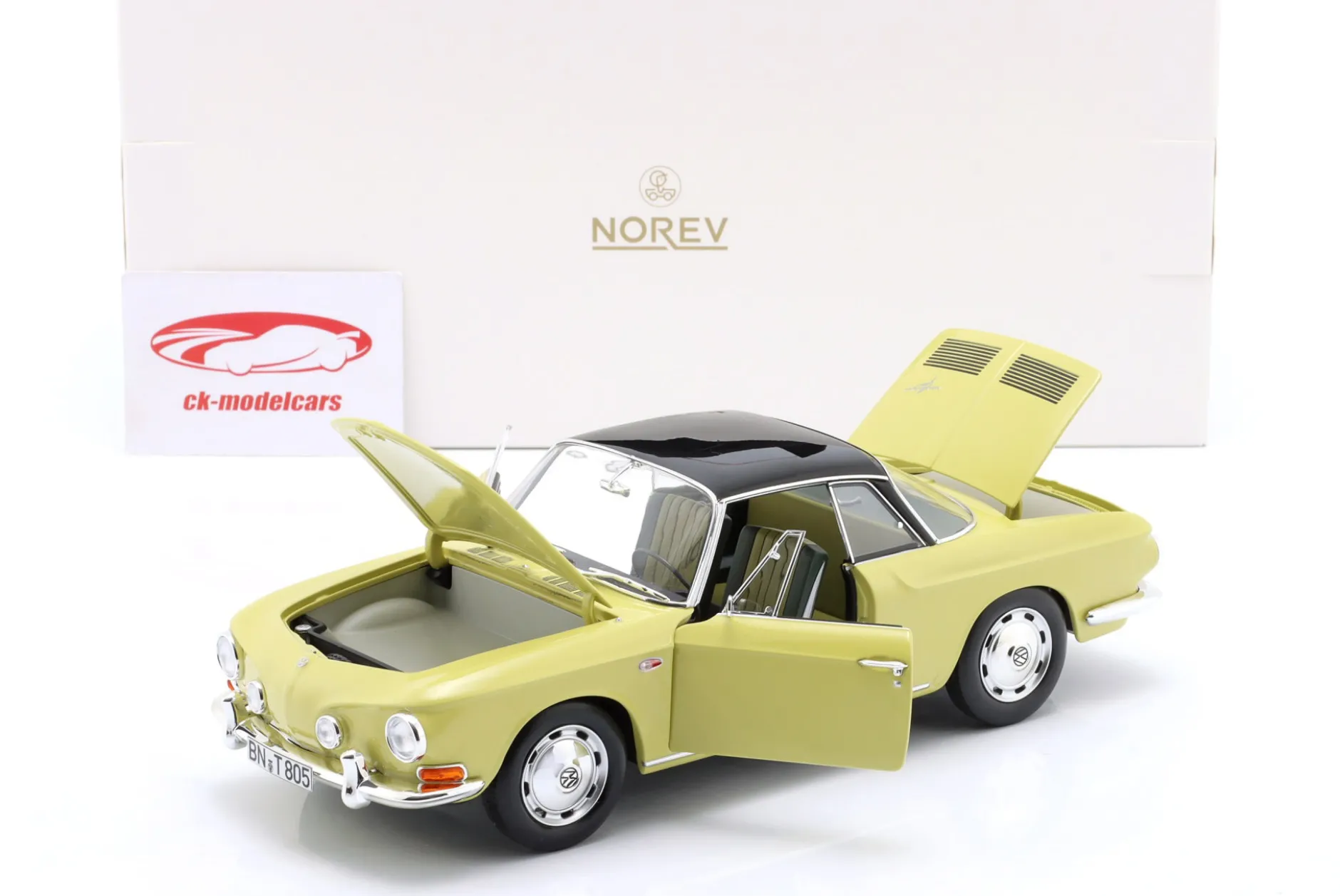 Volkswagen VW Karmann Ghia 1500 Baujahr 1961 Manila gelb 1:18 Norev