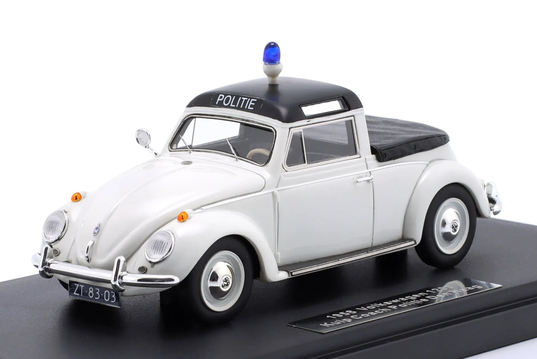 Volkswagen VW Käfer 1200 Kuip Coach Polizei Den Haag Closed Top 1958 weiß 1:43 Matrix