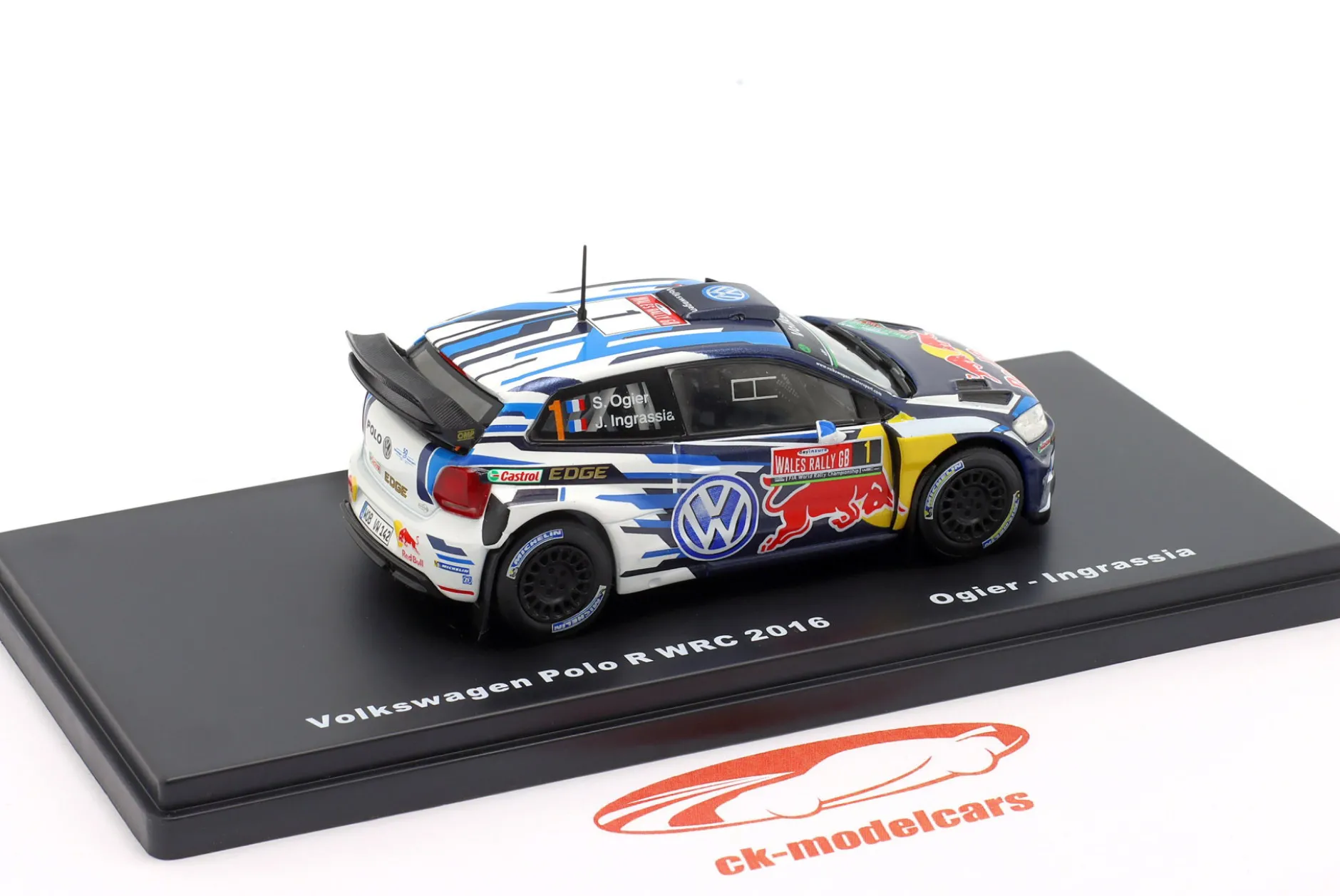 Volkswagen VW Polo R WRC #1 Sieger Rallye Wales 2016 Ogier, Ingrassia 1:43 Altaya