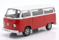 Volkswagen VW T2b Baujahr 1972 rot / weiß / Fuchs Felgen 1:18 KK-Scale