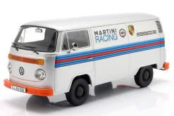 Volkswagen VW T2b Bus Porsche Martini Racing Baujahr 1972 silber 1:18 KK-Scale