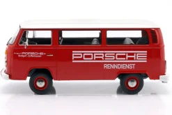 Volkswagen VW T2b Bus Porsche Renndienst Baujahr 1972 rot / weiß 1:18 KK-Scale