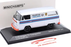 Volkswagen VW T2 Bus Porsche Renndienst 1972 silber 1:43 Minichamps