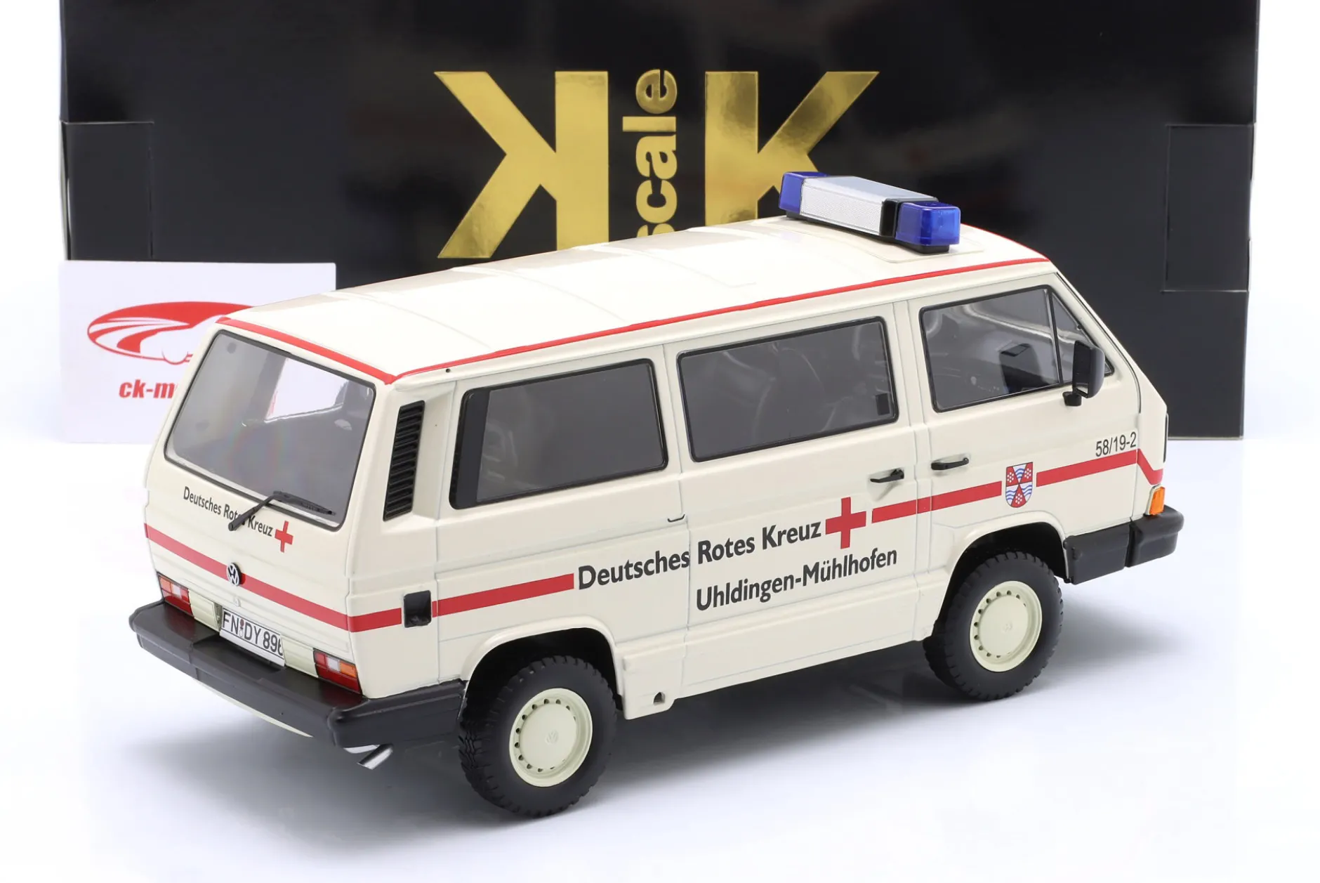 Volkswagen VW T3 Bus Syncro Deutsches Rotes Kreuz 1987 weiß 1:18 KK-Scale