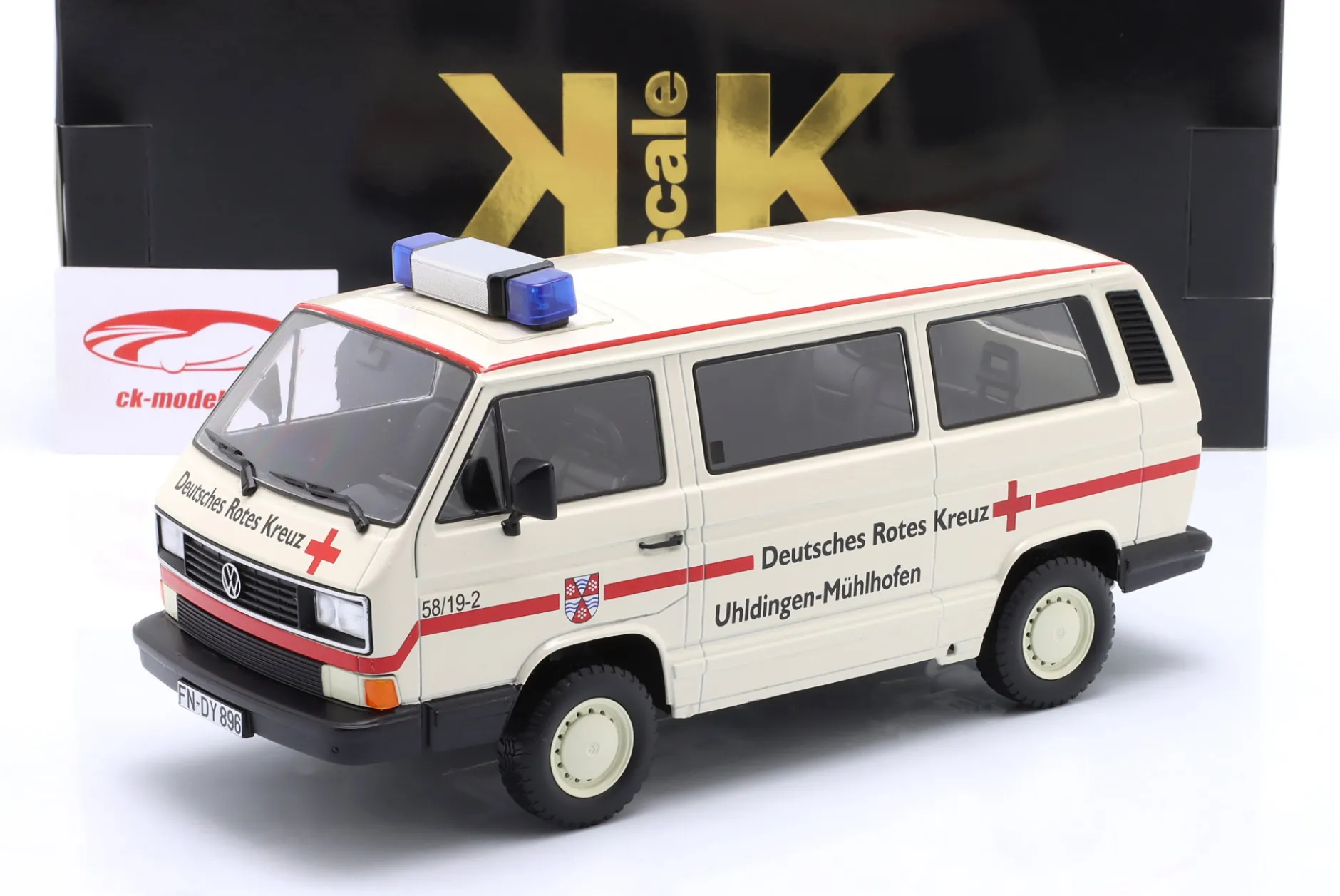 Volkswagen VW T3 Bus Syncro Deutsches Rotes Kreuz 1987 weiß 1:18 KK-Scale