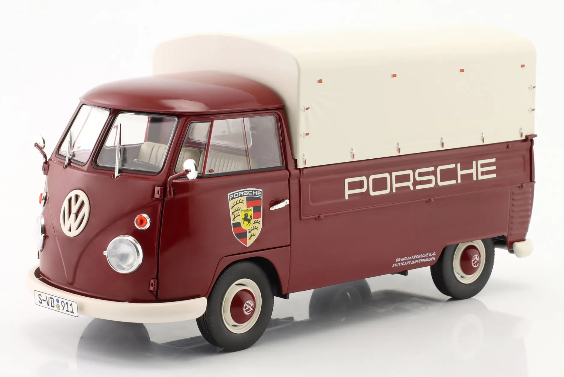 Volkswagen VW T1 Pick-Up Porsche Service 1950 dunkelrot 1:18 Solido