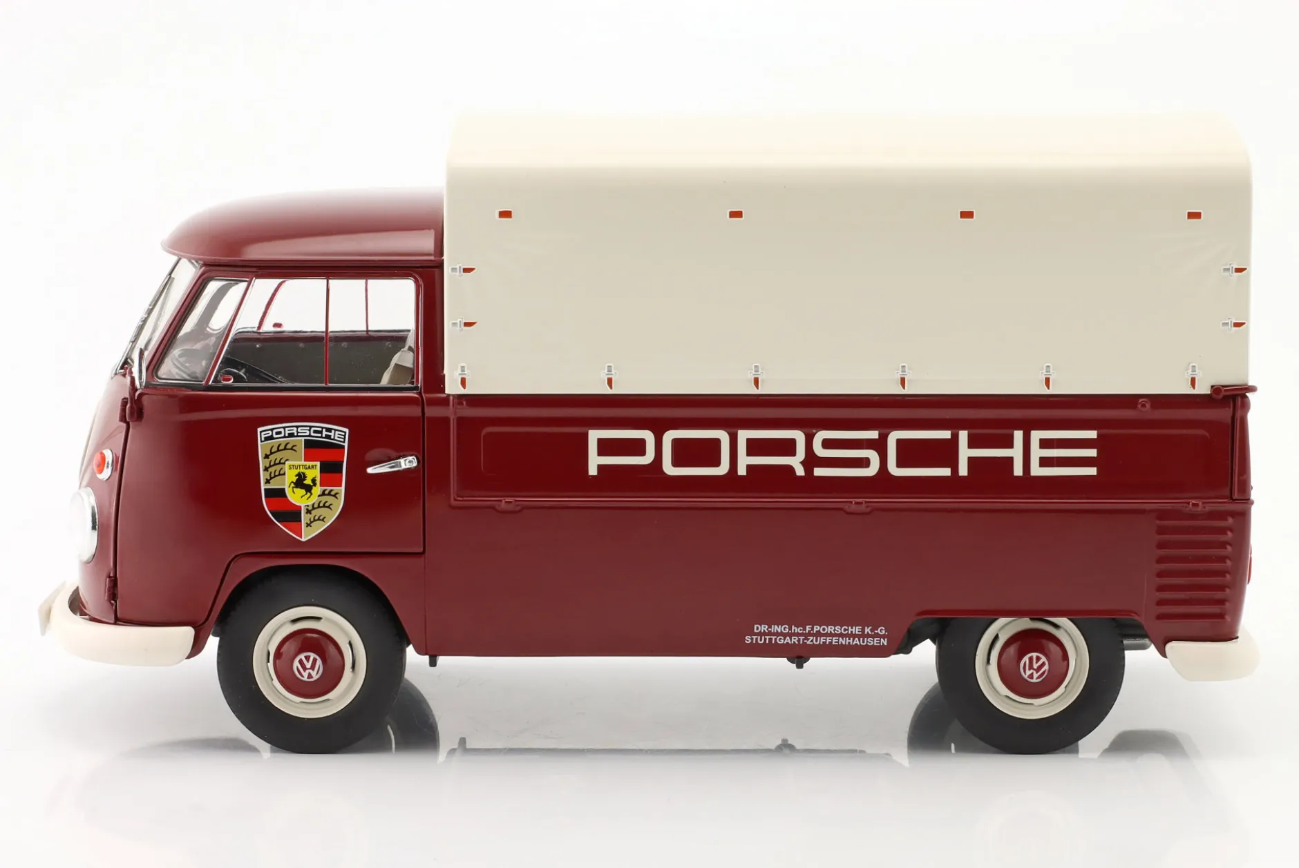 Volkswagen VW T1 Pick-Up Porsche Service 1950 dunkelrot 1:18 Solido