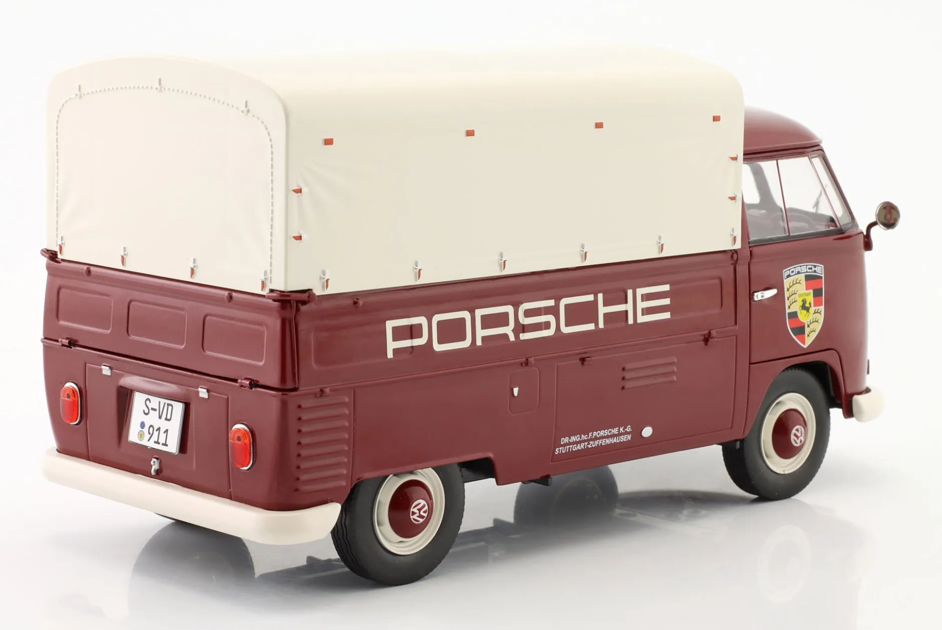 Volkswagen VW T1 Pick-Up Porsche Service 1950 dunkelrot 1:18 Solido