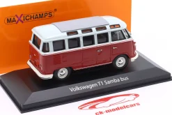 Volkswagen VW T1 Samba Baujahr 1961 rot / grau 1:43 Minichamps